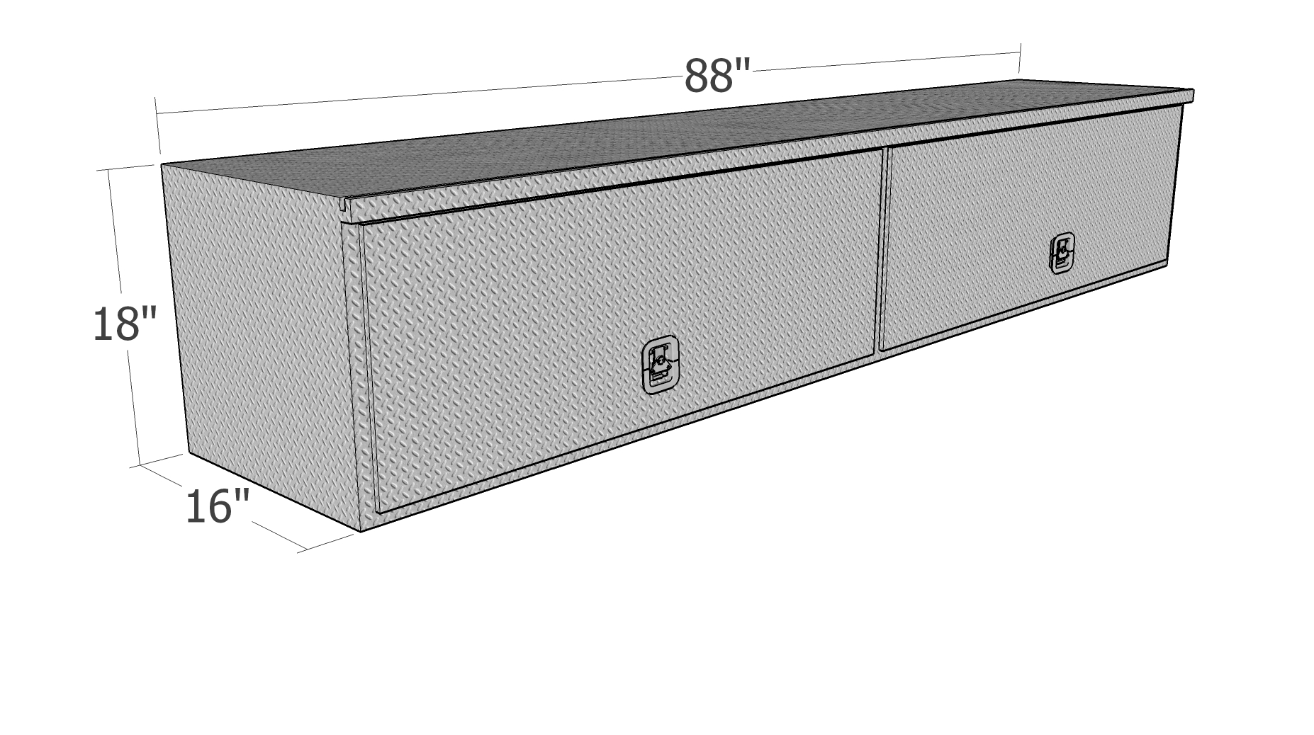 Unique Truck Accessories HTB88C Truck Bed Side Rail Tool Box